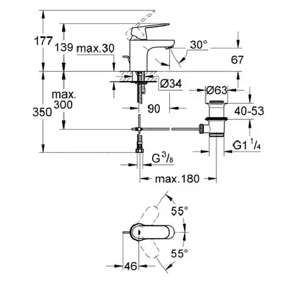 Grohe Eurosmart Cosmopolitan Змішувач S, хром (32825000) Grohe Eurosmart Cosmopolitan Змішувач S, хром (32825000)