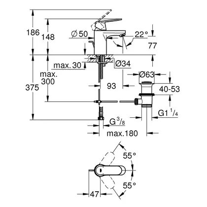Grohe Eurosmart Cosmopolitan Смеситель для раковины, хром (3282500E)