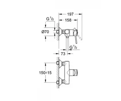 Grohe BauClassic Смеситель для душа, хром (32867000) Grohe BauClassic Смеситель для душа, хром (32867000)