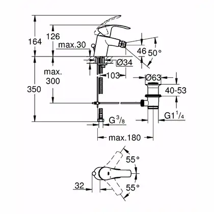 Змішувач для біде Grohe Eurosmart, хром (32929002)