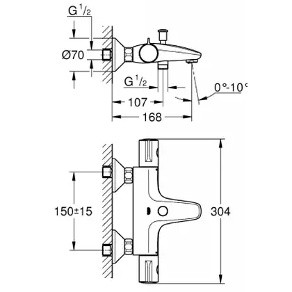 Grohe Grohtherm 800 Термостат для ванни, хром (34576000) Grohe Grohtherm 800 Термостат для ванни, хром (34576000)