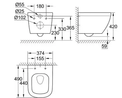 Унітаз підвісний Grohe Euro Ceramic з кришкою, білий (39206000/39330001) (39206000_39330001) Унітаз підвісний Grohe Euro Ceramic з кришкою, білий (39206000/39330001) (39206000_39330001)