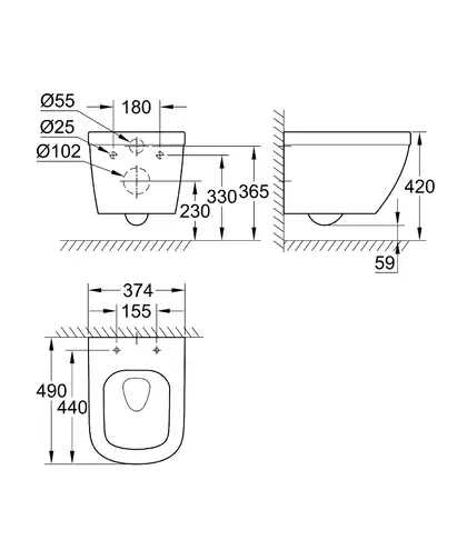 Унітаз підвісний Grohe Euro Ceramic, білий (39206000) Унітаз підвісний Grohe Euro Ceramic, білий (39206000)