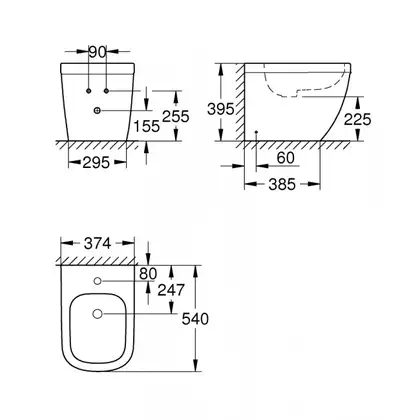 Біде для підлоги Grohe Euro Ceramic, білий (39340000) Біде для підлоги Grohe Euro Ceramic, білий (39340000)