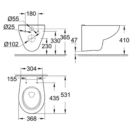 Унітаз підвісний Grohe Bau, білий (39427000) Унітаз підвісний Grohe Bau, білий (39427000)