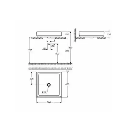 Раковина-чаша 50 Grohe Cube Ceramic (3948100H)