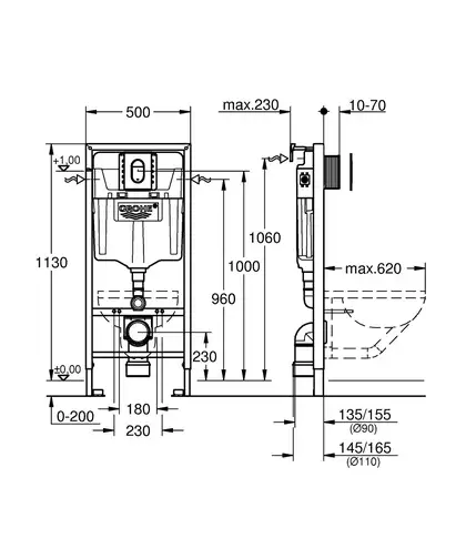 Система інсталяції для унітазу Grohe Rapid SL 3 в 1 (39503000)
