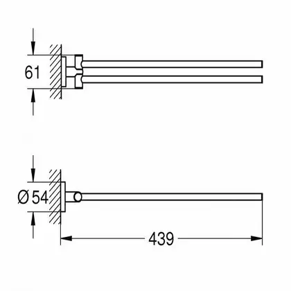 Полотенцедержатель, Grohe Essentials, графіт (40371AL1) Полотенцедержатель, Grohe Essentials, графіт (40371AL1)