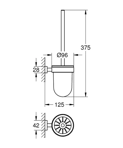 Туалетна щітка Grohe Essentials Cube в комплекті, матовий графіт (40513AL1) Туалетна щітка Grohe Essentials Cube в комплекті, матовий графіт (40513AL1)