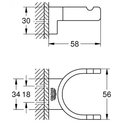Подвійний гачок Grohe Selection (41049000) Подвійний гачок Grohe Selection (41049000)