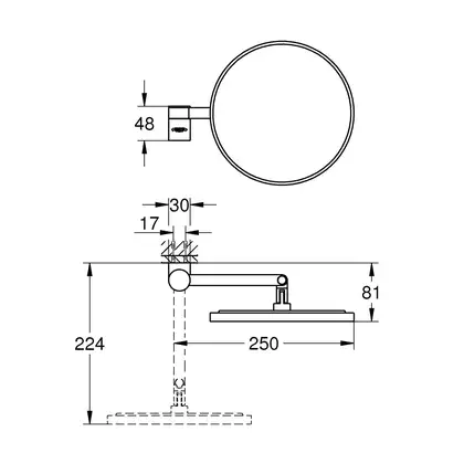 Дзеркало косметичне, Grohe Selection (41077000) Дзеркало косметичне, Grohe Selection (41077000)