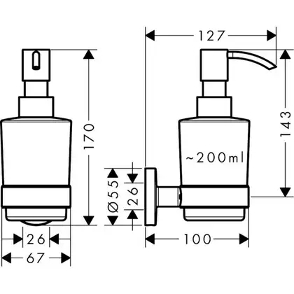 Дозатор рідкого мила, Hansgrohe Logis Universal, хром (41714000)