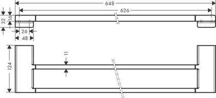Полотенцедержатель Hansgrohe AddStoris подвійний 62,6 / 64,8x12,4 см, Matt White (41743700) Полотенцедержатель Hansgrohe AddStoris подвійний 62,6 / 64,8x12,4 см, Matt White (41743700)