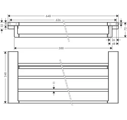 Вішалка для рушників з тримачем для рушників Hansgrohe AddStoris, хром (41751000) Вішалка для рушників з тримачем для рушників Hansgrohe AddStoris, хром (41751000)