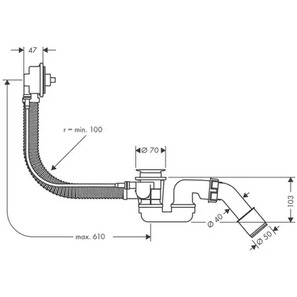 Сифон для ванни Hansgrohe Flexaplus (58140180) Сифон для ванни Hansgrohe Flexaplus (58140180)