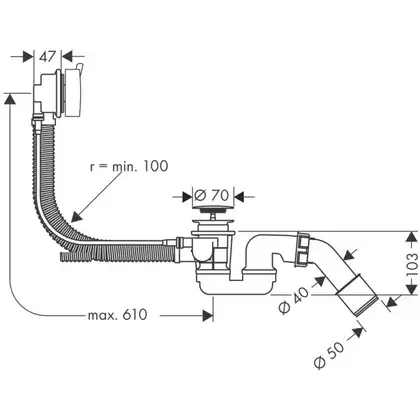 Сифон для ванни Hansgrohe Flexaplus S (58150000) Сифон для ванни Hansgrohe Flexaplus S (58150000)