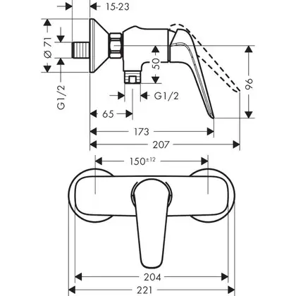 Змішувач для душа Hansgrohe Novus (71060000)