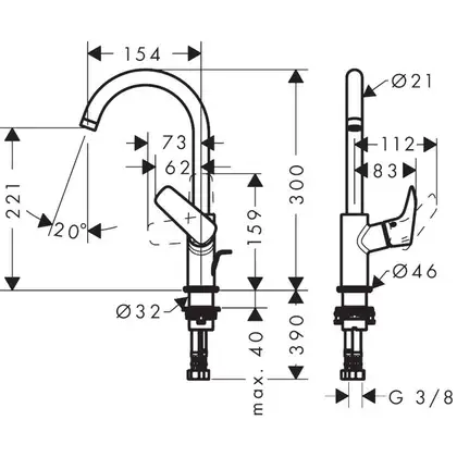 Hansgrohe Logis 210 Змішувач для умивальника, хром (71130000)