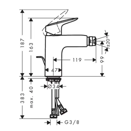 Hansgrohe Logis Змішувач для біде, хром (71200000) Hansgrohe Logis Змішувач для біде, хром (71200000)