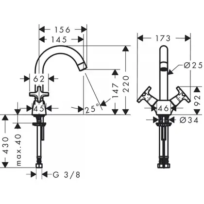 Змішувач для умивальника Hansgrohe Logis Classic 150 LowPressure, хром (71271000) Змішувач для умивальника Hansgrohe Logis Classic 150 LowPressure, хром (71271000)