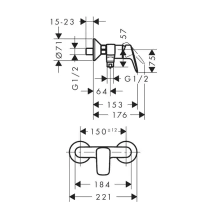 Hansgrohe Logis Смеситель для душа, хром (71600000)
