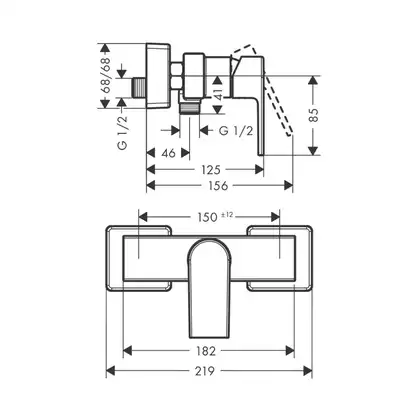 Hansgrohe Vernis Shape Змішувач для душу, хром (71650000)