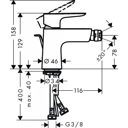 Hansgrohe Talis E Змішувач для біде, хром (71720000) Hansgrohe Talis E Змішувач для біде, хром (71720000)