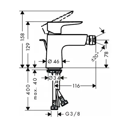Hansgrohe Talis E Смеситель для биде, черный матовый (71720670)