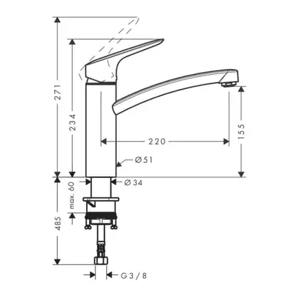 Смеситель для кухни Hansgrohe Logis 160 1jet, хром (71832000) Смеситель для кухни Hansgrohe Logis 160 1jet, хром (71832000)