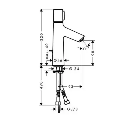 Hansgrohe Talis Select S 100 Смеситель для умывальника, хром (72042000)