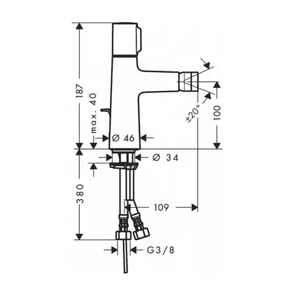 Змішувач для біде Hansgrohe Talis Select S з донним клапаном, хром (72202000)