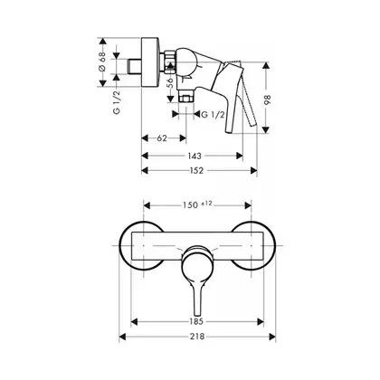 Hansgrohe Talis S Змішувач для душу, хром (72600000) Hansgrohe Talis S Змішувач для душу, хром (72600000)