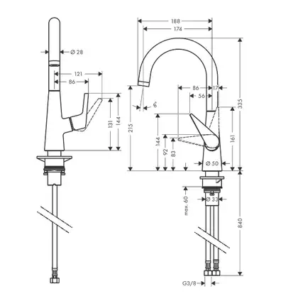 Кухонний термостат Hansgrohe Talis 220 1Jet, Stainless Steel Finish (72814800)