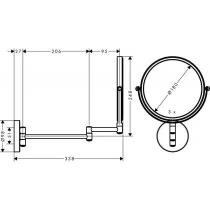Дзеркало, Hansgrohe Logis Universal, хром (73561000) Дзеркало, Hansgrohe Logis Universal, хром (73561000)