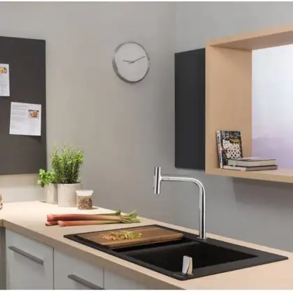 Змішувач для кухні Hansgrohe Metris Select 200 2jet sBox з витяжним душем, хром (73818000) Змішувач для кухні Hansgrohe Metris Select 200 2jet sBox з витяжним душем, хром (73818000)