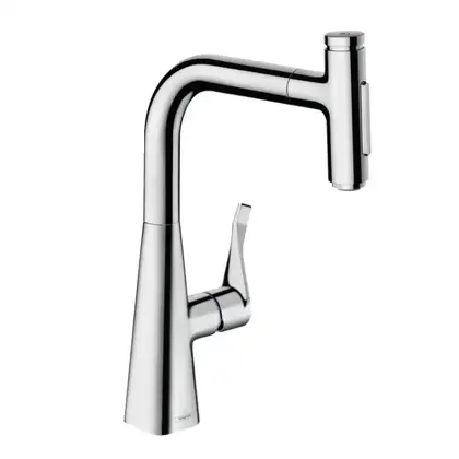 Змішувач для кухні Hansgrohe Metris Select 240 2jet з витяжним душем, хром (73822000)