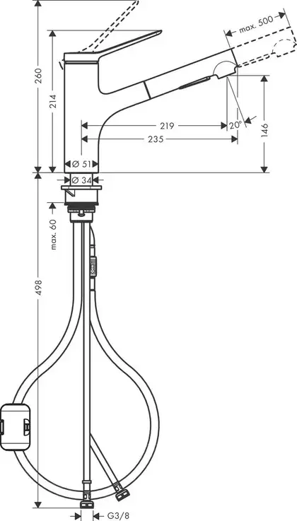 Hansgrohe Zesis M33 150 2jet Змішувач для кухні, хром (74800000) Hansgrohe Zesis M33 150 2jet Змішувач для кухні, хром (74800000)