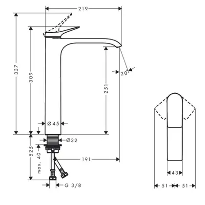 Змішувач для умивальника Hansgrohe Vivenis 250, Matt White (75042700)