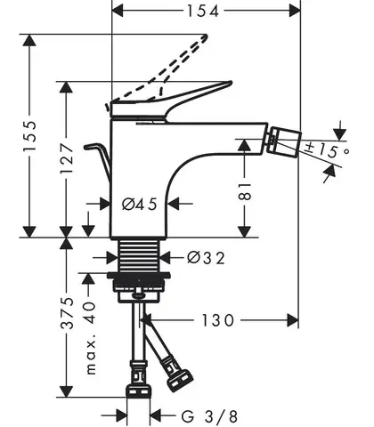 Hansgrohe Vivenis 250 Змішувач для біде, чорний матовий (75200670)