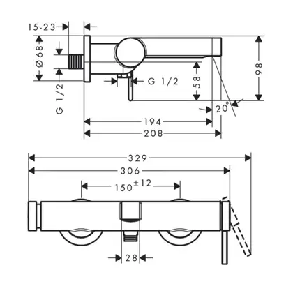 HANSGROHE Finoris Змішувач для ванни, чорний (76420670) HANSGROHE Finoris Змішувач для ванни, чорний (76420670)