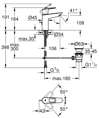 Набір змішувачів для ванни Grohe BauLoop New 3 в 1, хром (UA123215M0) Набір змішувачів для ванни Grohe BauLoop New 3 в 1, хром (UA123215M0)