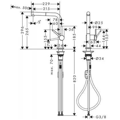Hansgrohe Talis M54 270 Смеситель кухонный, черный матовый (72808670) Hansgrohe Talis M54 270 Смеситель кухонный, черный матовый (72808670)
