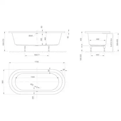 Ванна акрилова Knief Cool Fit, 180x80, круглий перелив (0400082) Ванна акрилова Knief Cool Fit, 180x80, круглий перелив (0400082)