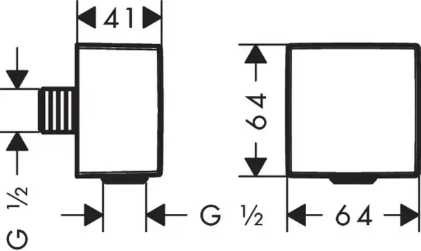 Шлангове приєднання Axor Fixfit Square, хром (36732000)