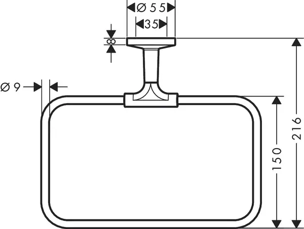 Кільце для рушника AXOR Universal Circular, хром (42823000)