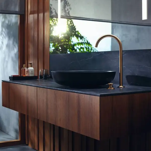 Змішувач для умивальника Axor Select 260 на 2 отвори, із донним клапаном push-open, Brushed bronze (48060140)
