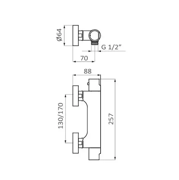 Змішувач для душу GRB Eco Prime, хром (137200) Змішувач для душу GRB Eco Prime, хром (137200)