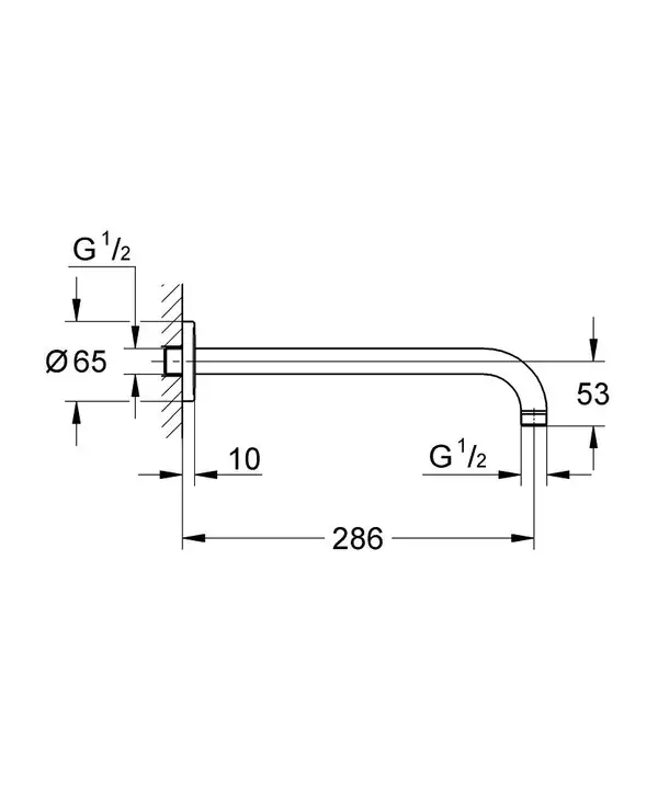 Душовий кронштейн Grohe (286 мм) (28576000) Душовий кронштейн Grohe (286 мм) (28576000)