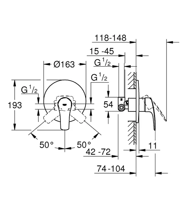 Grohe Eurosmart New Змішувач прихований, хром (33556003) Grohe Eurosmart New Змішувач прихований, хром (33556003)