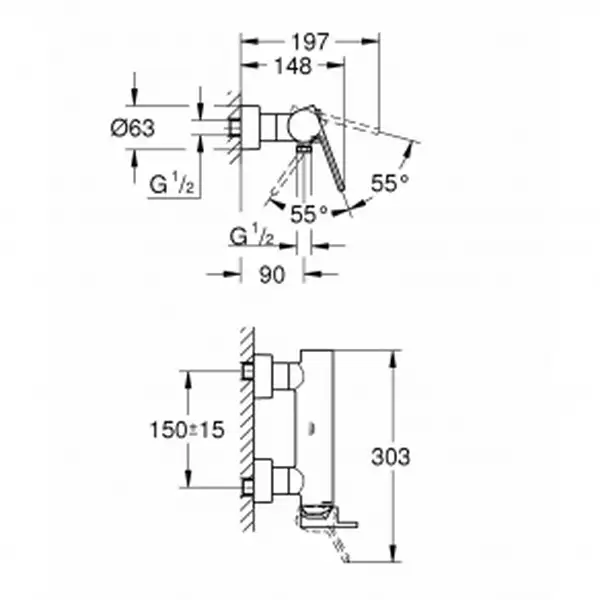 Grohe Plus Змішувач для душу, хром (33577003)